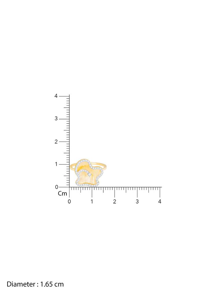 Giva 14K Yellow Gold Party Wear Statement Diamond Ring : GDLR039