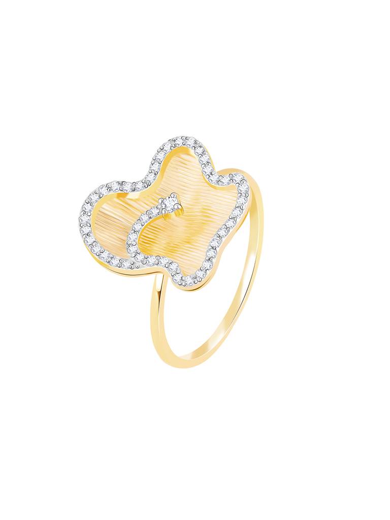 Giva 14K Yellow Gold Party Wear Statement Diamond Ring : GDLR039