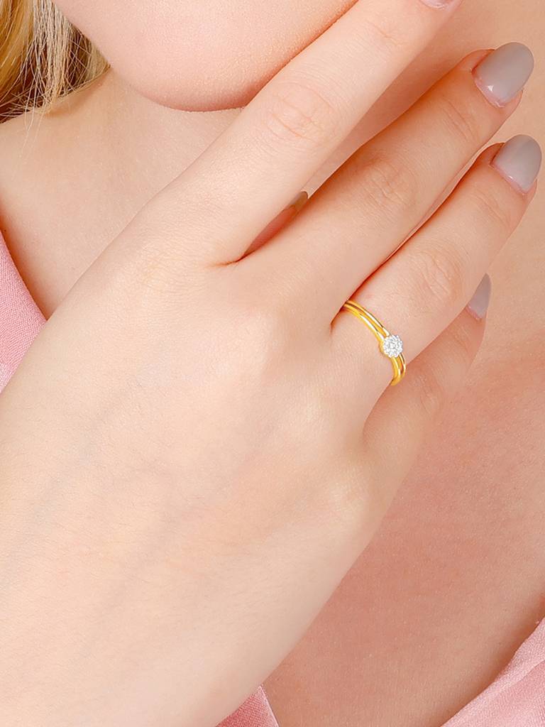 Giva 14K Yellow Gold Glistening Grace Diamond Ring : GDLR03