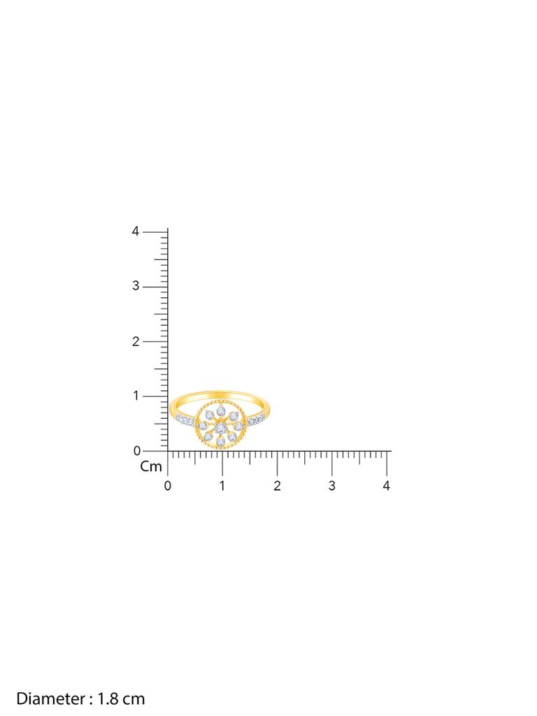 14K Yellow Gold Blossoming Flower Diamond Ring : GDLR0402