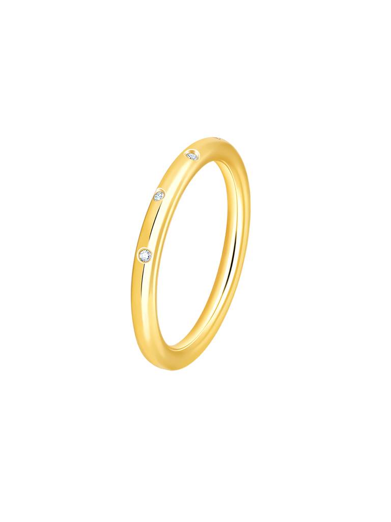 14K Yellow Gold Simple Elegance Diamond Ring : GDLR0406