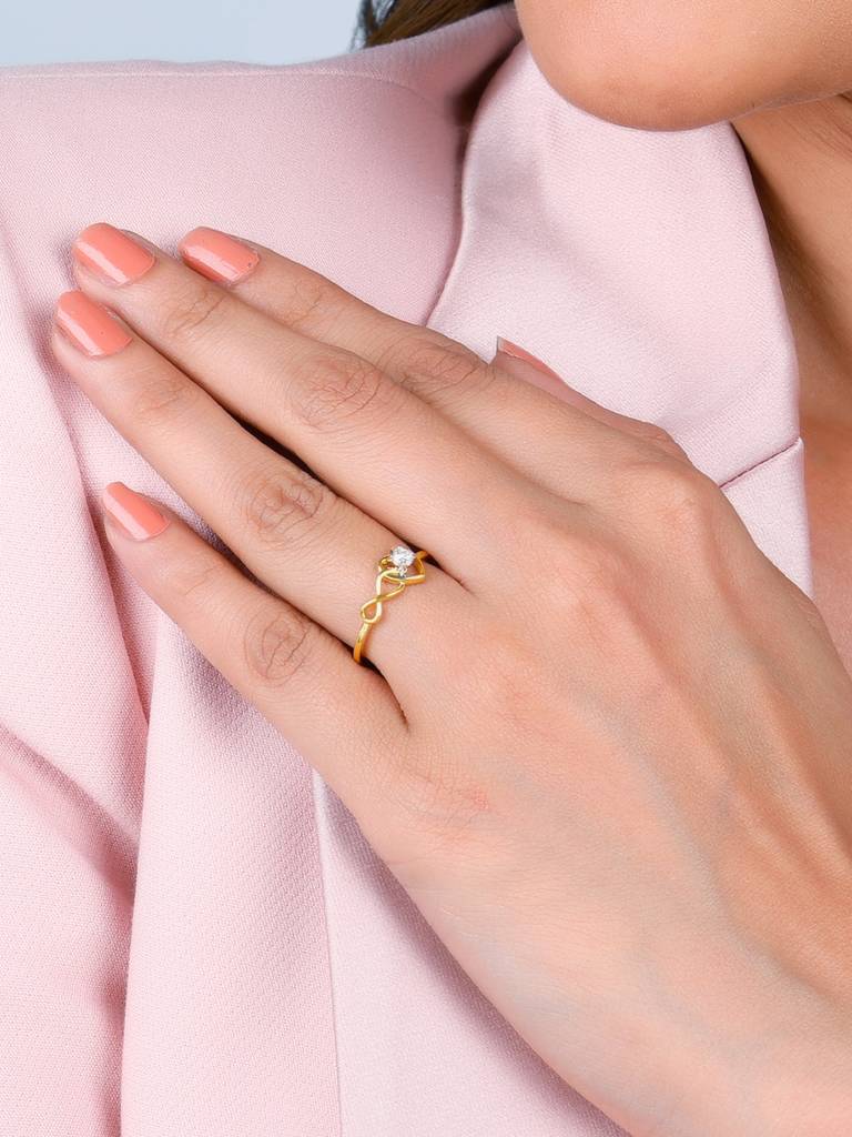 Giva 14K Yellow Gold My Heart Is With You Diamond Ring Indian - 12  Us - 6 Gifts For Women & Girls : GDLR040