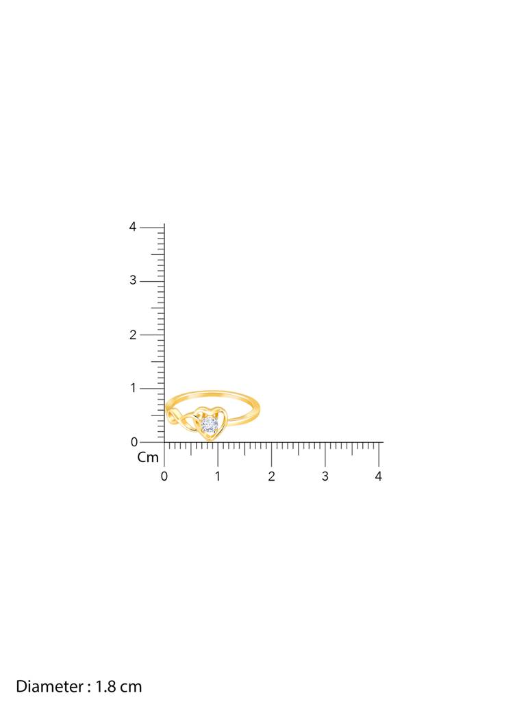 Giva 14K Yellow Gold My Heart Is With You Diamond Ring Indian - 12  Us - 6 Gifts For Women & Girls : GDLR040