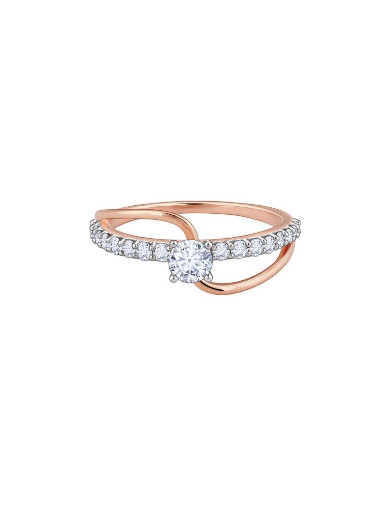 18K Yellow Gold Rose Gold Gratifying Diamond Ring : GDLR0413