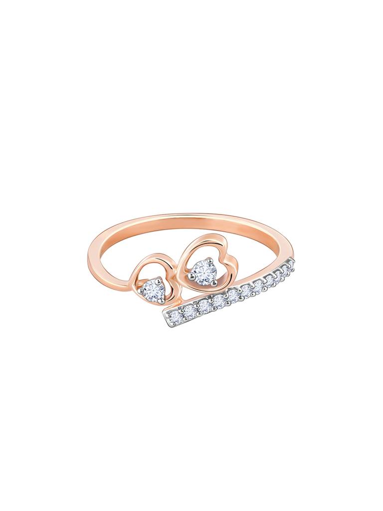 18K Rose Gold Connected Diamond Ring : GDLR0417