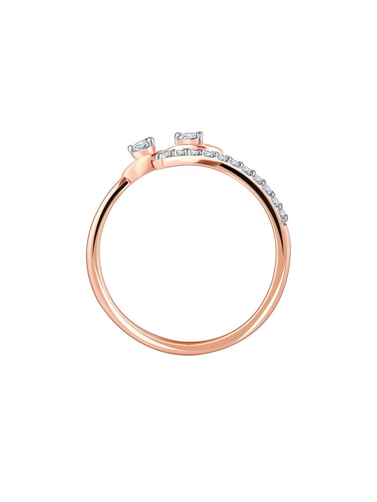 18K Rose Gold Connected Diamond Ring : GDLR0417