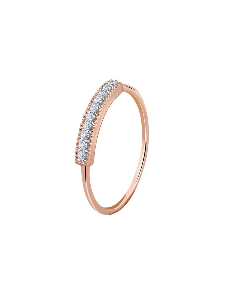 18K Rose Gold Stria Diamond Ring : GDLR0418