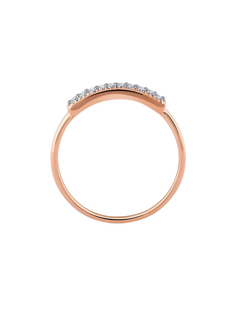 18K Rose Gold Stria Diamond Ring : GDLR0418