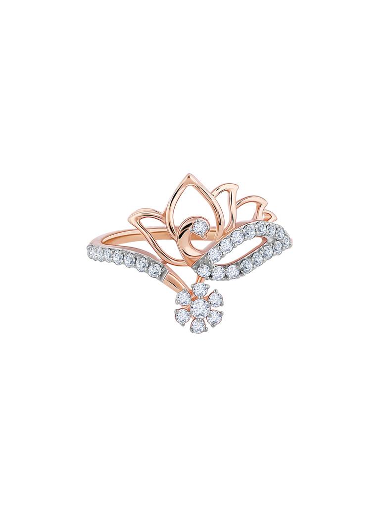 18K Rose Gold Enthralling Diamond Ring : GDLR0420