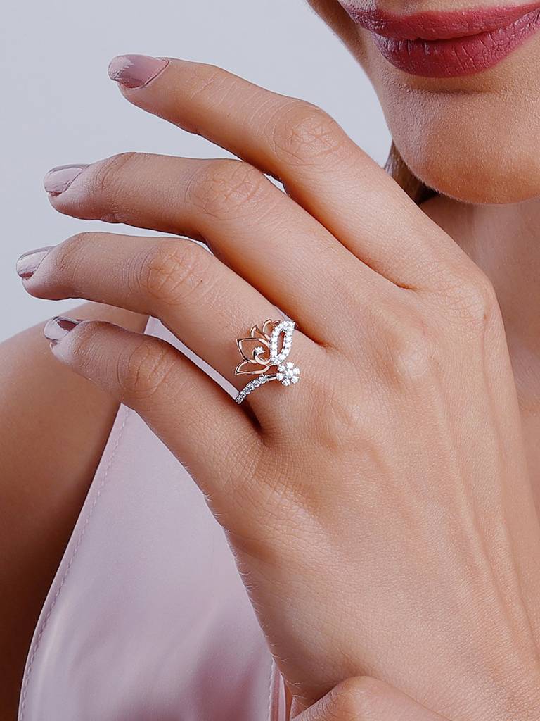 18K Rose Gold Enthralling Diamond Ring : GDLR0420