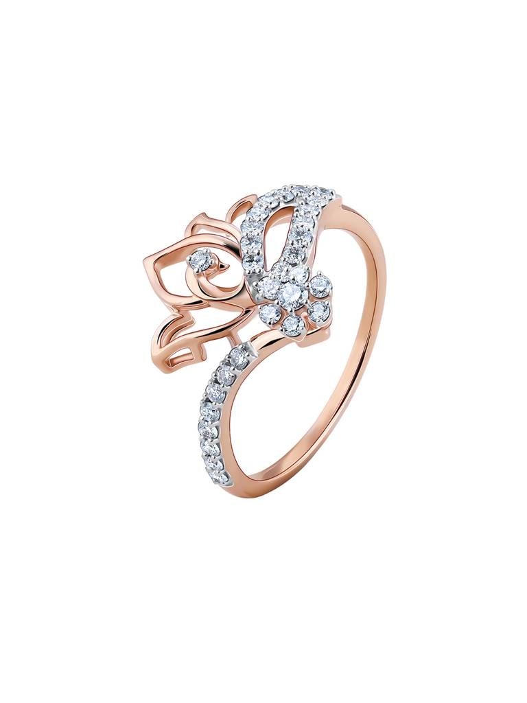 18K Rose Gold Enthralling Diamond Ring : GDLR0420