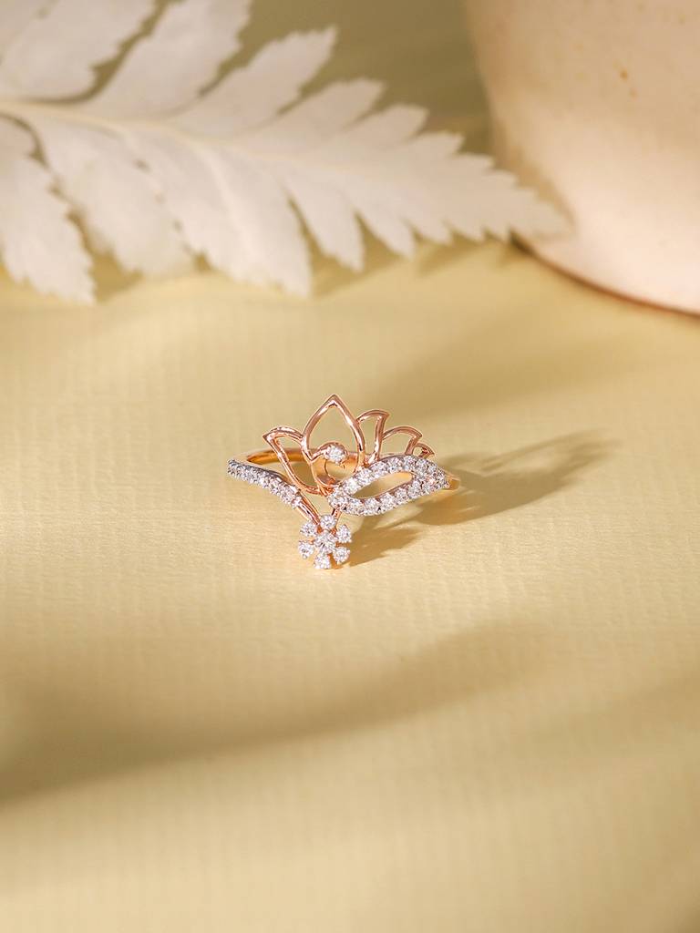 18K Rose Gold Enthralling Diamond Ring : GDLR0420