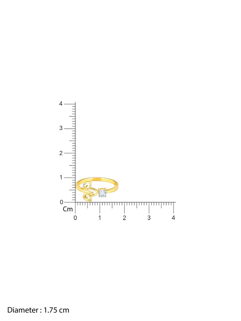 Giva 14K Yellow Gold Floral Soliatire Diamond Ring Indian - 12  Us - 6 Gifts For Women & Girls : GDLR042