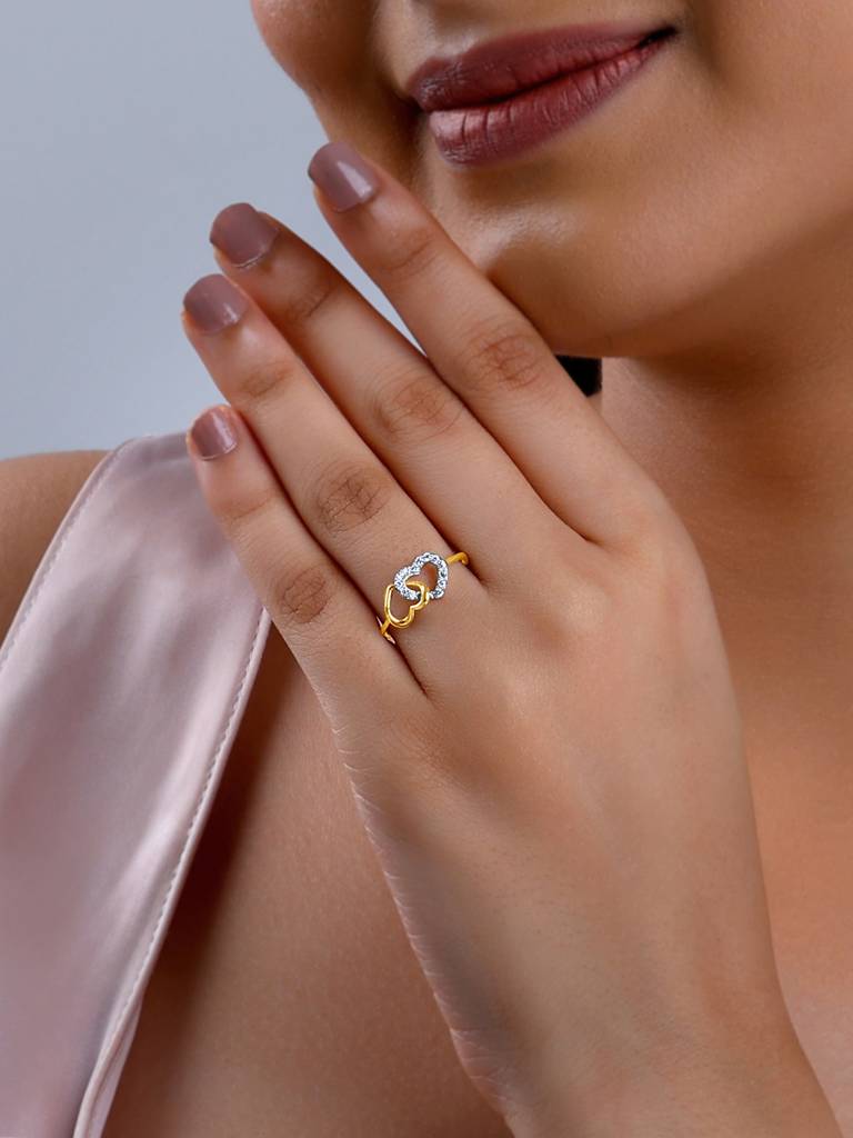 18K Yellow Gold Heartbeats Diamond Ring : GDLR0442