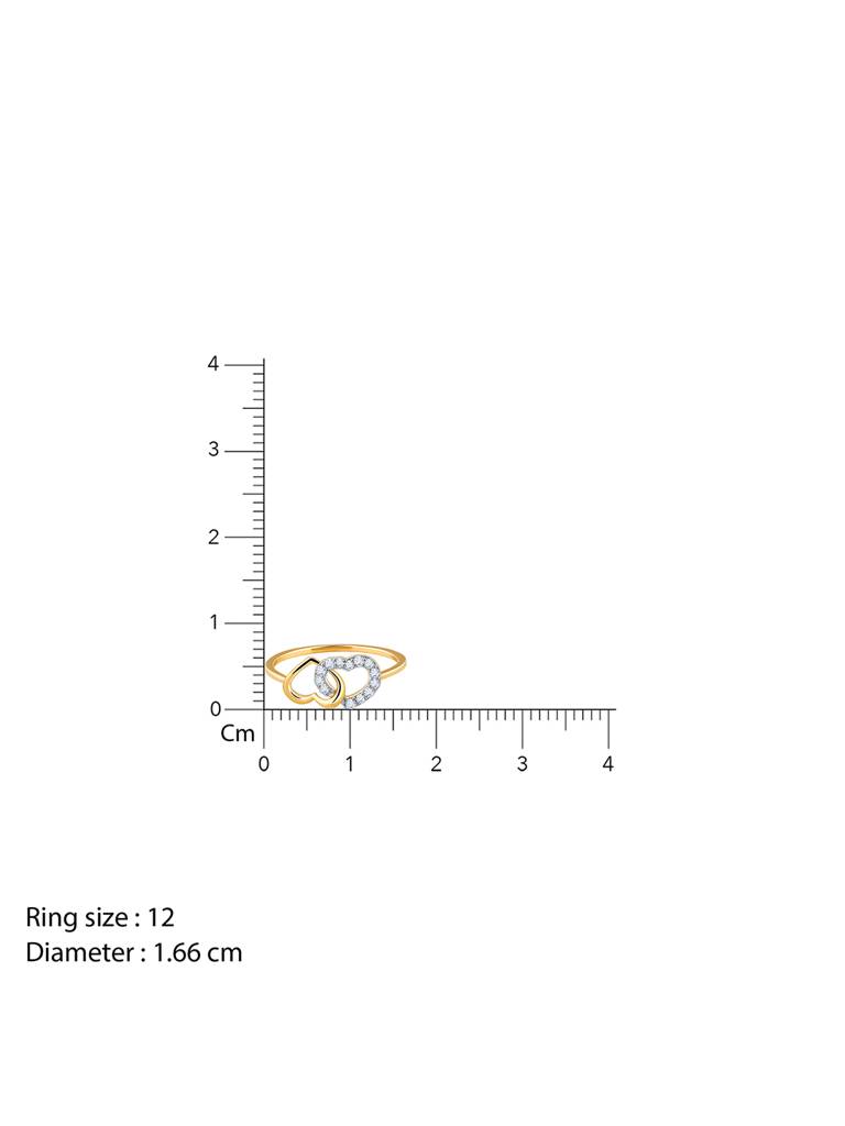 18K Yellow Gold Heartbeats Diamond Ring : GDLR0442