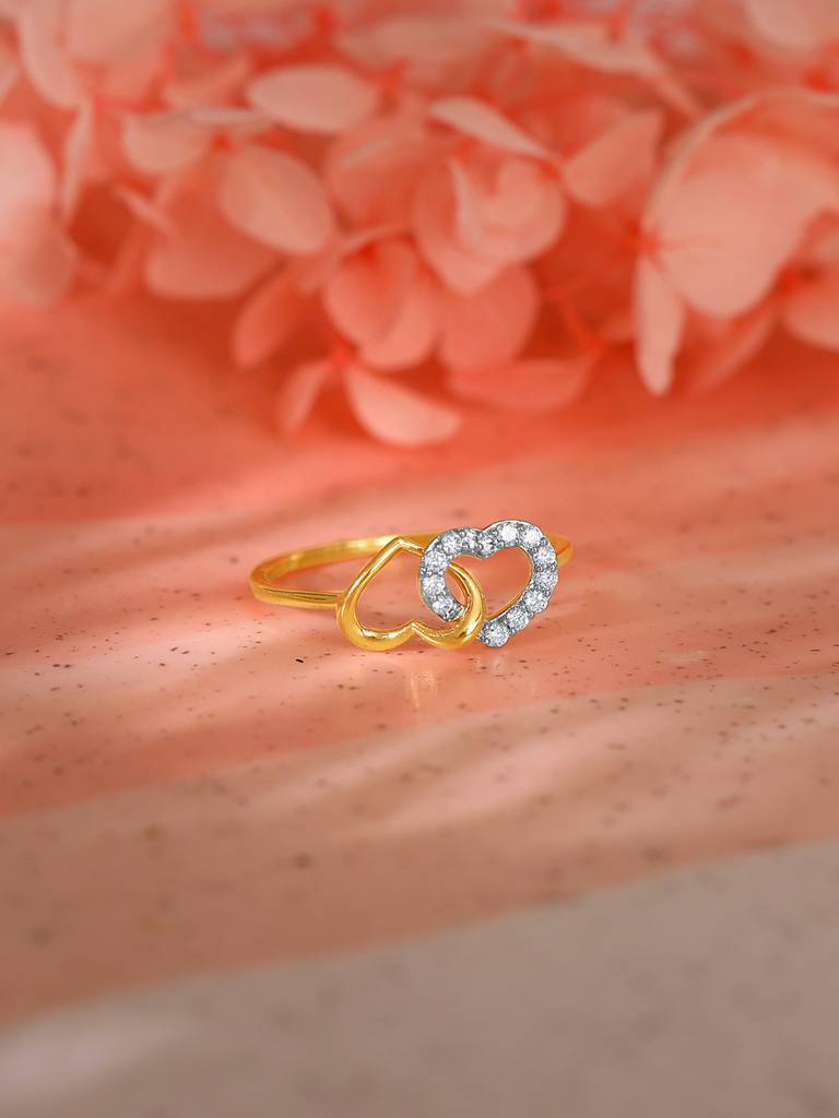 18K Yellow Gold Heartbeats Diamond Ring : GDLR0442