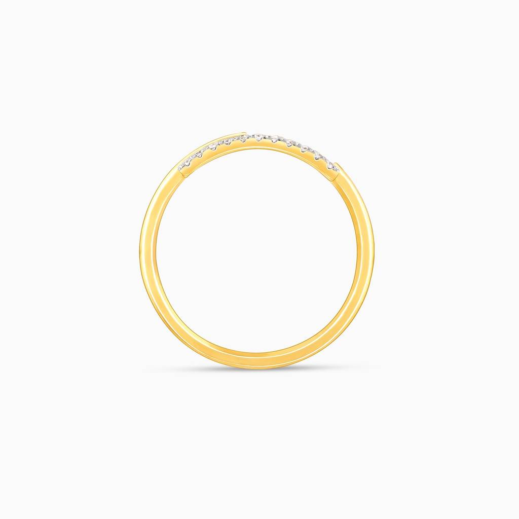 18K Gold And Diamond Double Line Ring : GDLR0496