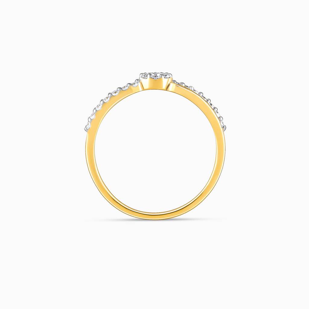 18K Gold And Diamond Wavy Ring : GDLR0498