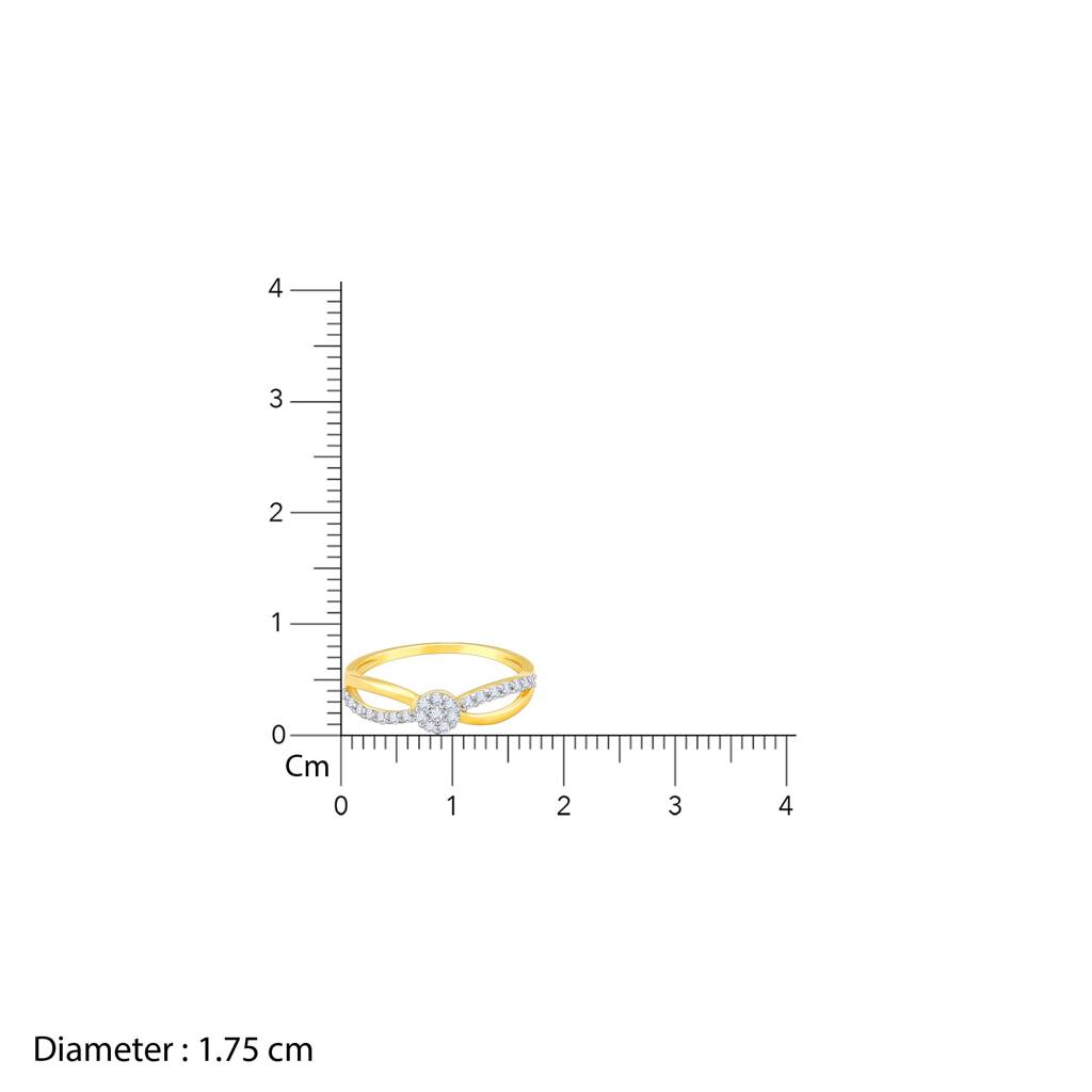 18K Gold And Diamond Wavy Ring : GDLR0498
