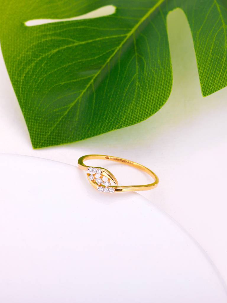 Giva 14K Yellow Gold Unique Beauty Diamond Ring Indian - 12  Us - 6 Gifts For Women & Girls : GDLR049
