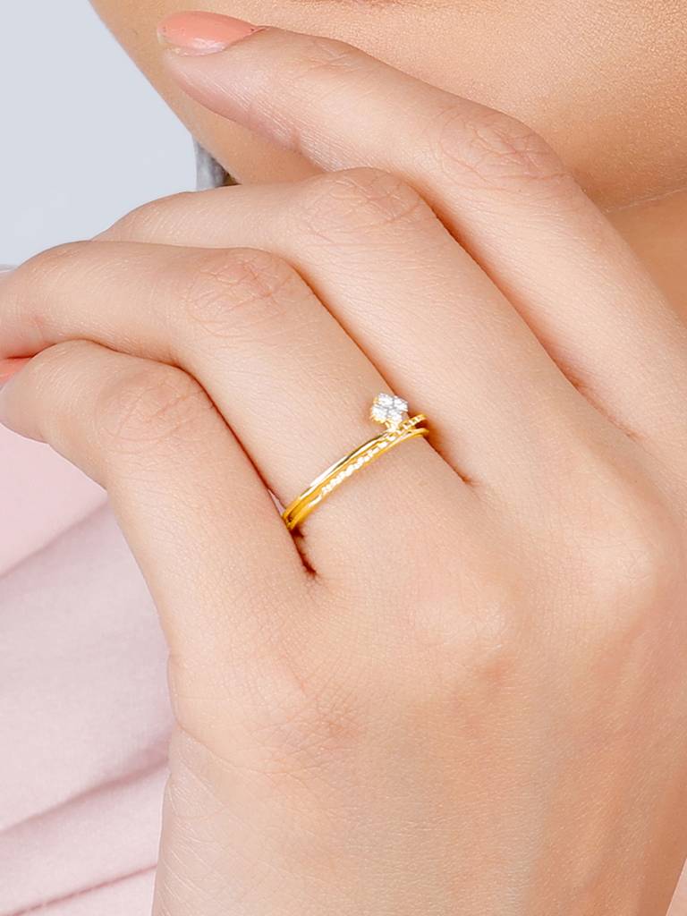 Giva 14K Yellow Gold Be The Queen Diamond Ring Indian - 12  Us - 6 Gifts For Women & Girls : GDLR052