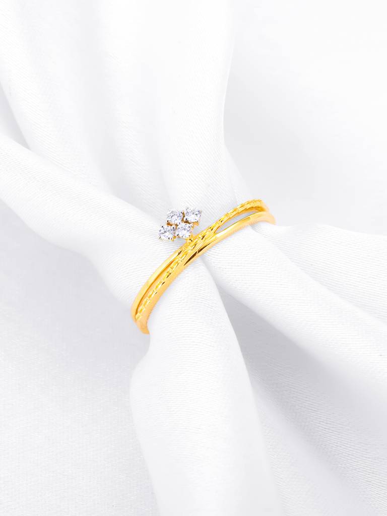 Giva 14K Yellow Gold Be The Queen Diamond Ring Indian - 12  Us - 6 Gifts For Women & Girls : GDLR052