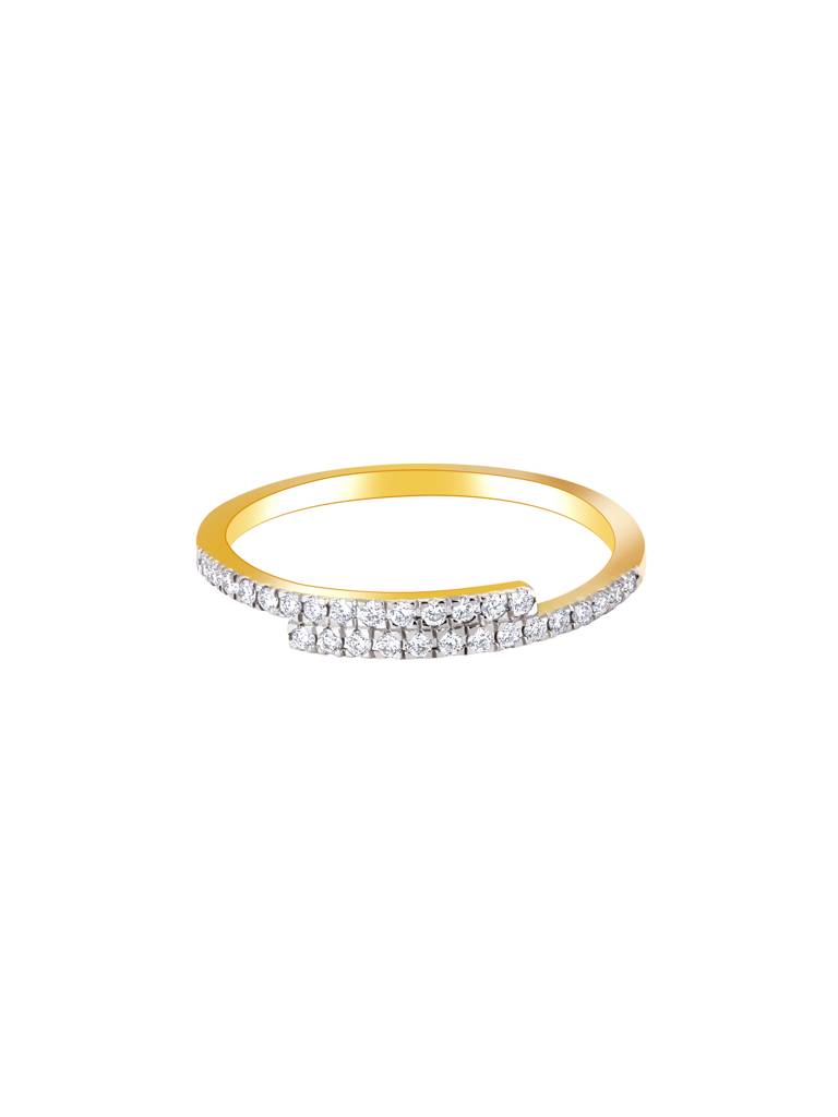 Giva 18K Yellow Gold Intertwined Layer Diamond Ring : GDLR055