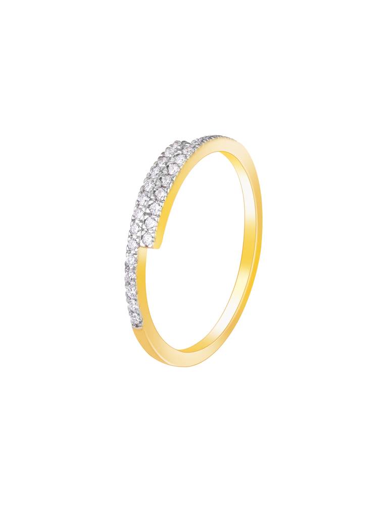 Giva 18K Yellow Gold Intertwined Layer Diamond Ring : GDLR055