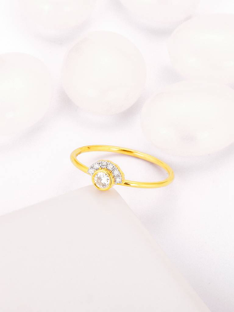 Giva 18K Yellow Gold Dazzling Sunrise Diamond Ring : GDLR057