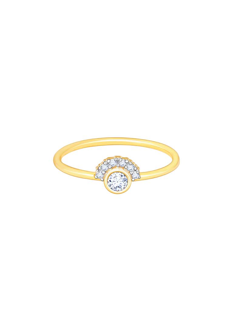 Giva 18K Yellow Gold Dazzling Sunrise Diamond Ring : GDLR057