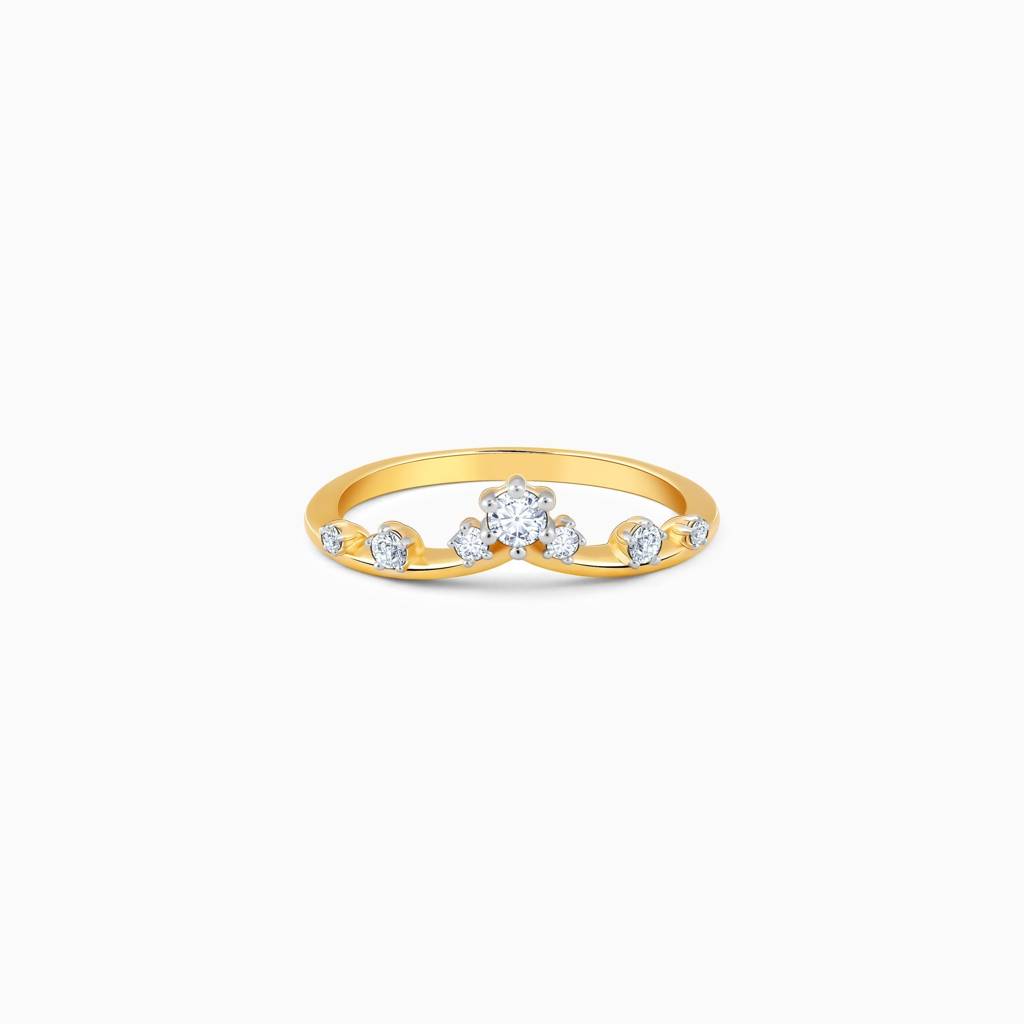 Gold Floral Tiara Diamond Ring : GDLR0645