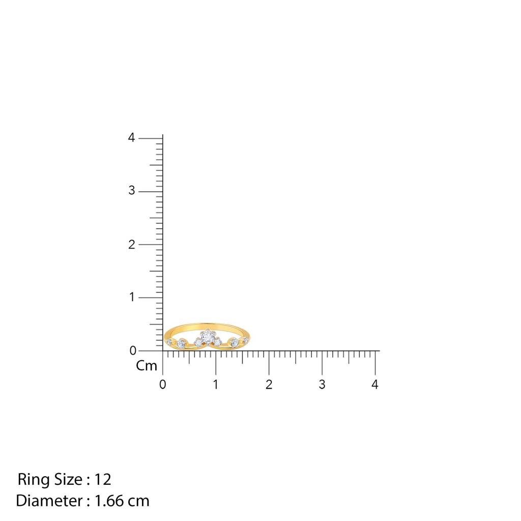 Gold Floral Tiara Diamond Ring : GDLR0645