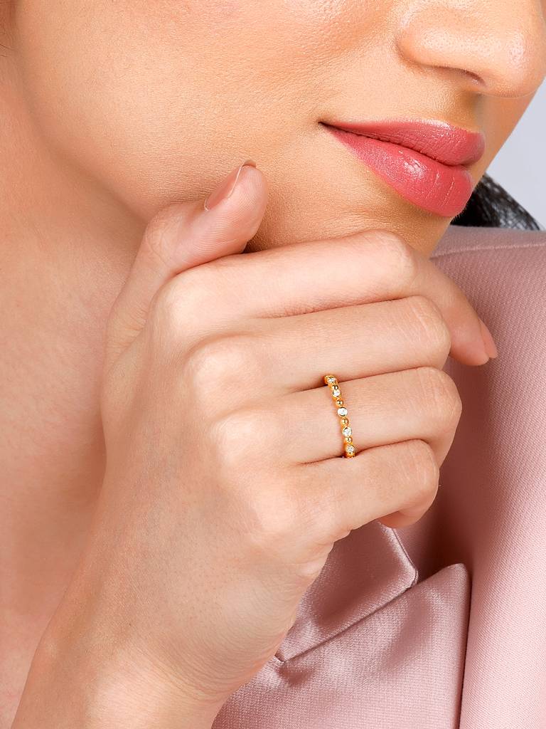 Giva 18K Yellow Gold Burst Of Brilliance Diamond Ring : GDLR068