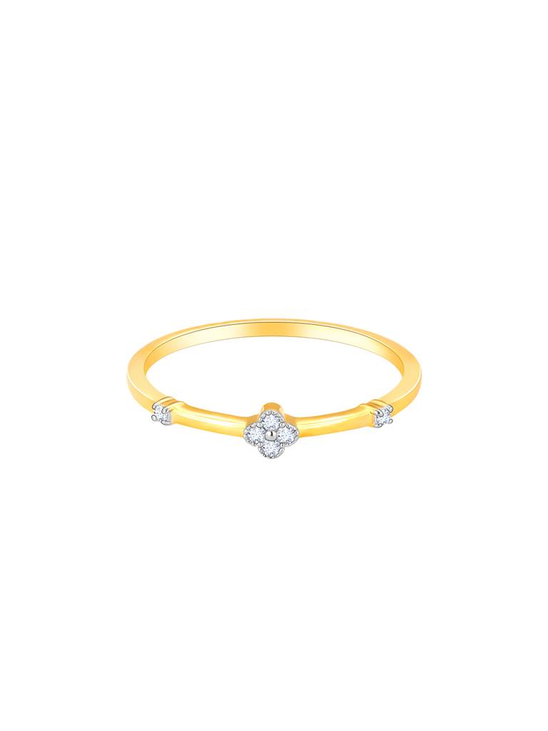 14K Yellow Gold Soft Petals Diamond Ring : GDLR073