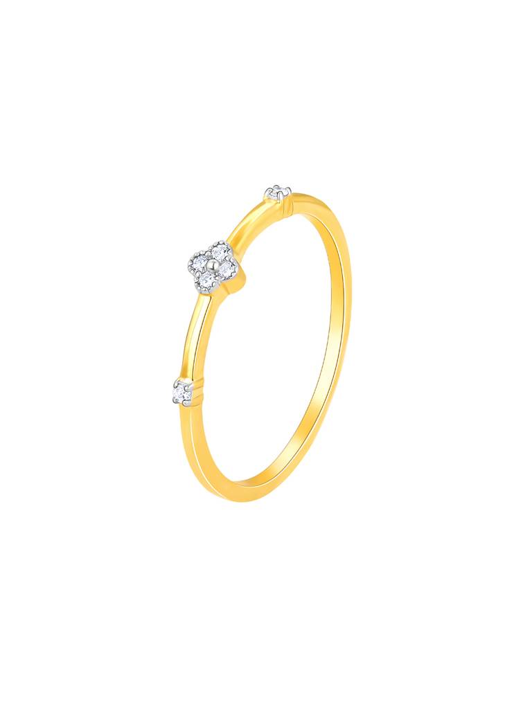 14K Yellow Gold Soft Petals Diamond Ring : GDLR073