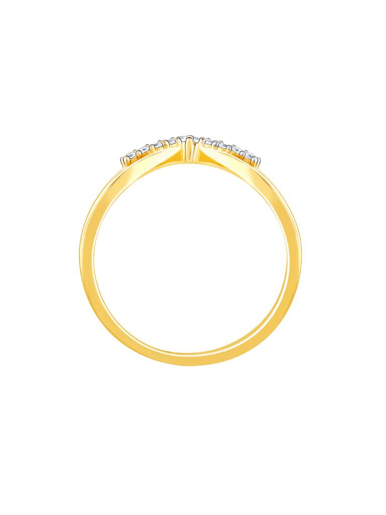 14K Yellow Gold Soft Wave Diamond Ring : GDLR074