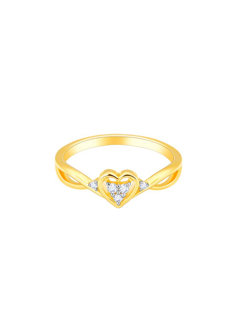 14K Yellow Gold Warm Heart Diamond Ring : GDLR075