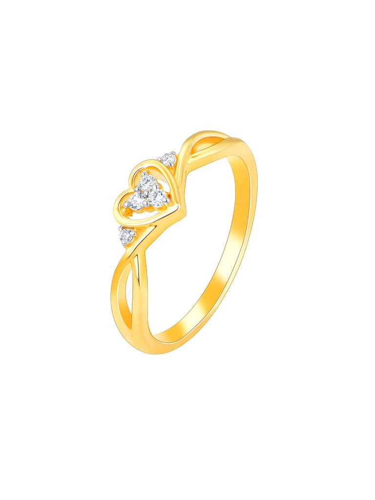 14K Yellow Gold Warm Heart Diamond Ring : GDLR075