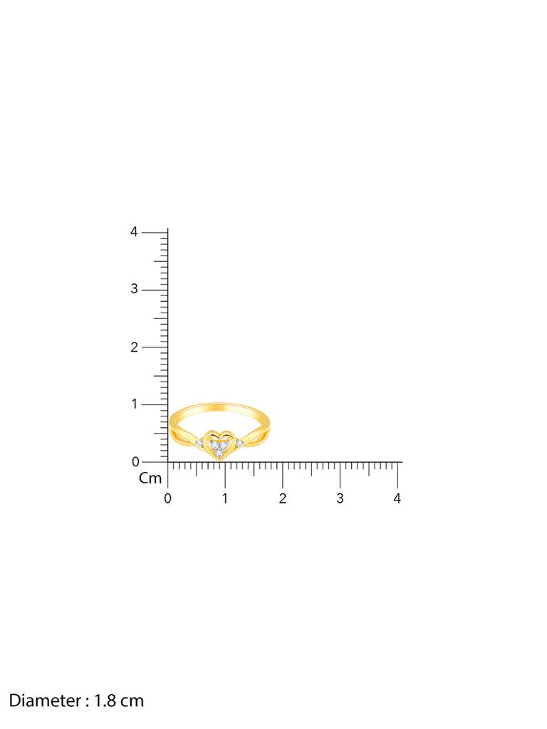 14K Yellow Gold Warm Heart Diamond Ring : GDLR075