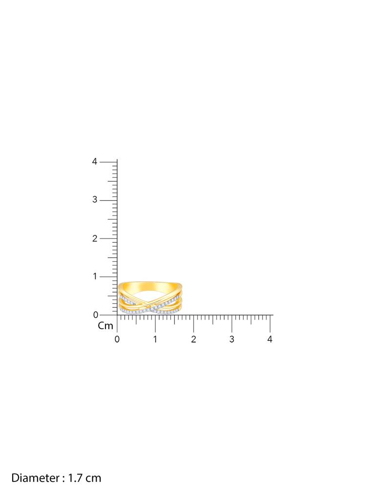 Giva 14K Yellow Gold Crossed Eternity Diamond Ring : GDLR077