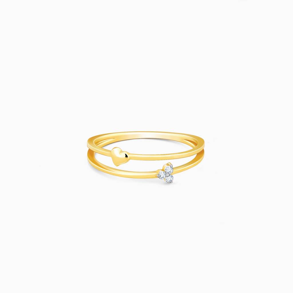 14K Gold Trinity Heart Diamond Ring : GDLR079