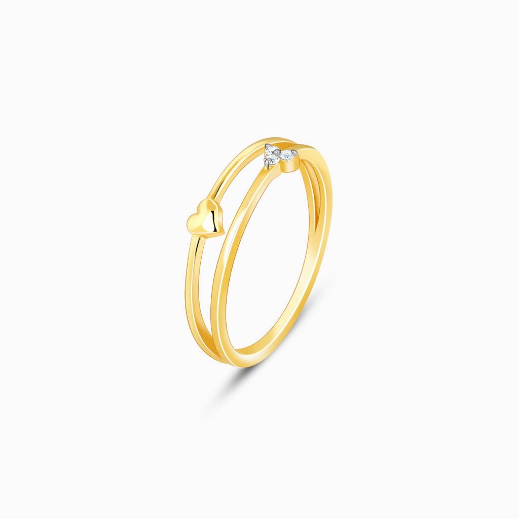 14K Gold Trinity Heart Diamond Ring : GDLR079