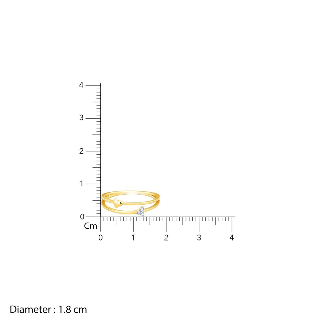 14K Gold Trinity Heart Diamond Ring : GDLR079