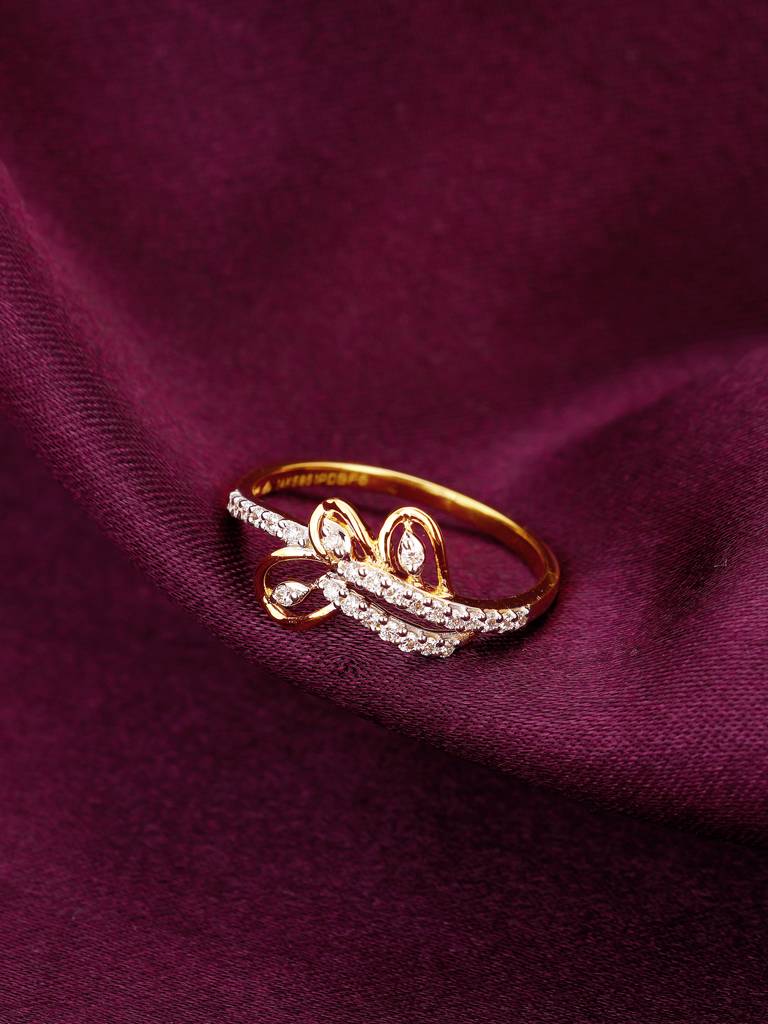 Giva 14K Yellow Gold Floral Cascade Diamond Ring : GDLR090