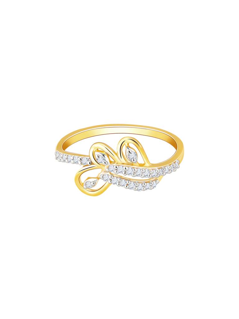 Giva 14K Yellow Gold Floral Cascade Diamond Ring : GDLR090
