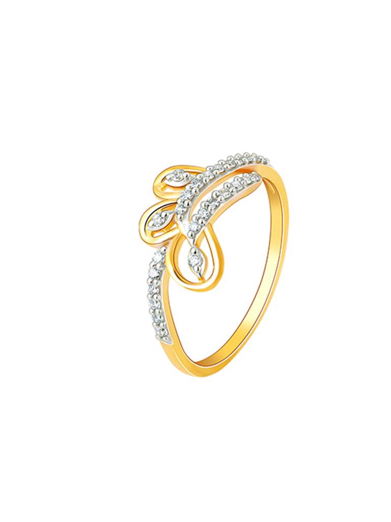 Giva 14K Yellow Gold Floral Cascade Diamond Ring : GDLR090