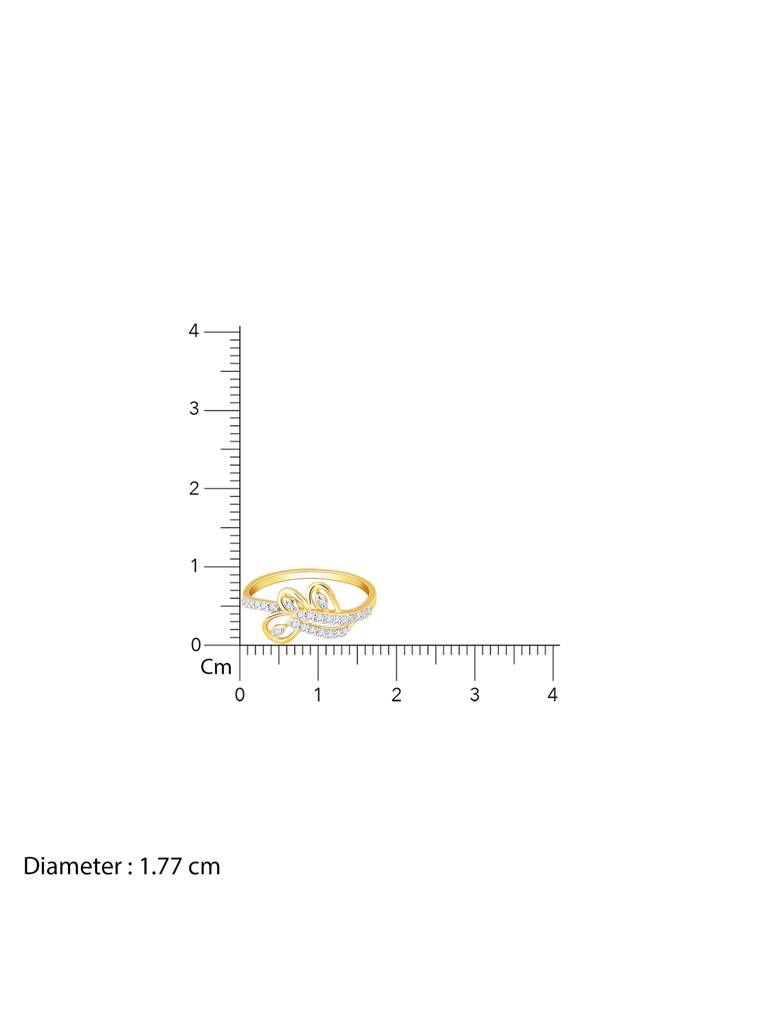 Giva 14K Yellow Gold Floral Cascade Diamond Ring : GDLR090