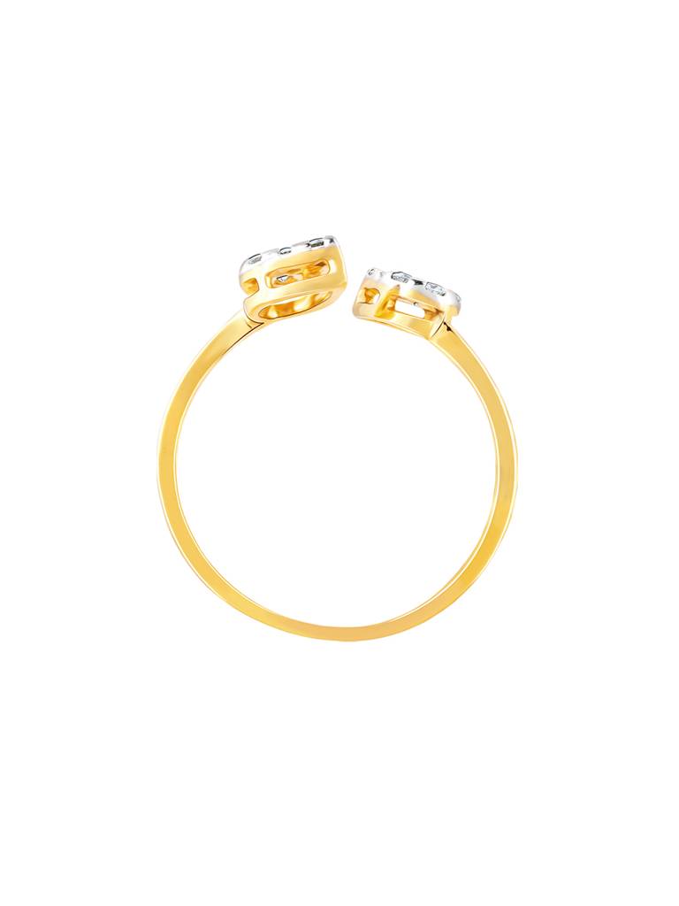 Giva 14K Yellow Gold Graceful Leaf Diamond Ring : GDLR099