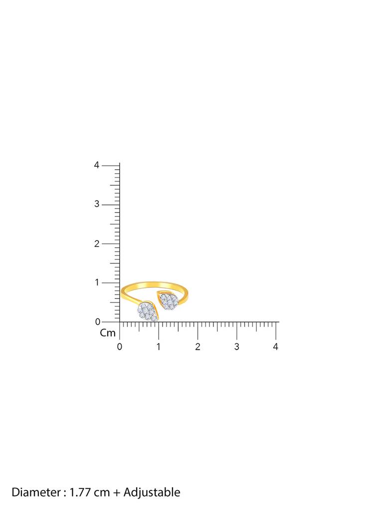 Giva 14K Yellow Gold Graceful Leaf Diamond Ring : GDLR099