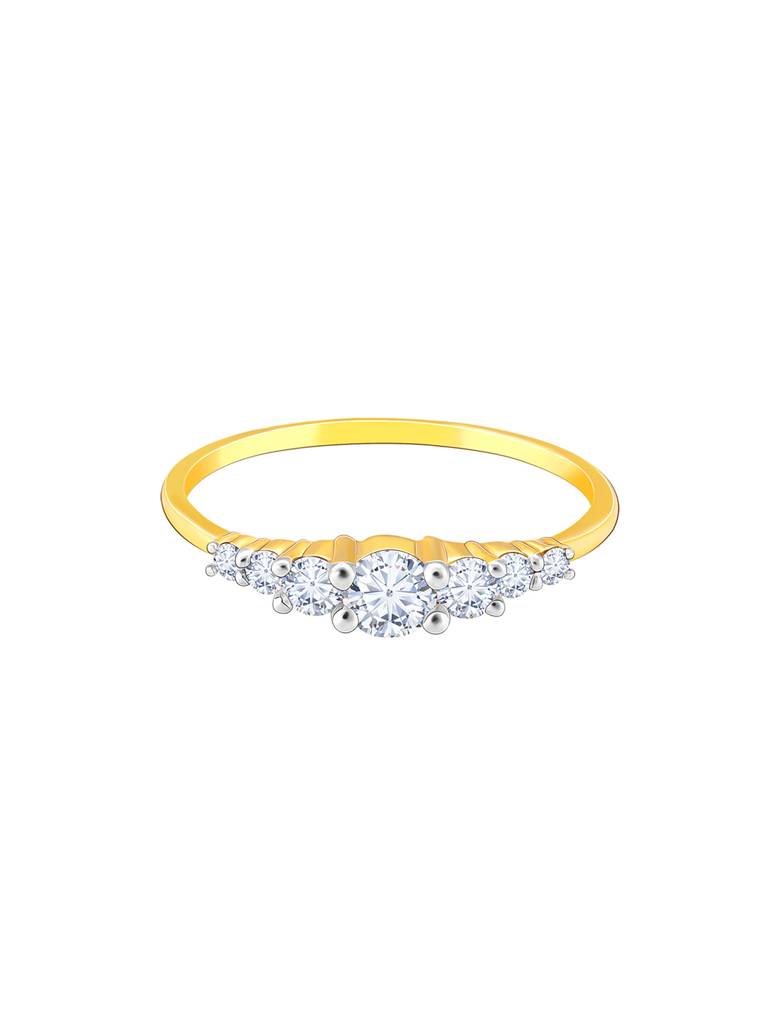 Giva 18K Yellow Gold Sparkles All The Way Diamond Ring  Indian - 12  Us - 6 Gifts For Women & Girls : GDLR09